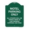 Signmission Motel Parking All Others Towed, Green & White Aluminum Architectural Sign, 18" x 24", GW-1824-23870 A-DES-GW-1824-23870 - alternate 1